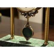Classic Green Mantel Clock with Pendulum