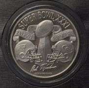 Limited Edition NFL Super Bowl XXXI 1 Ounce Silver Commemorative Game Coin