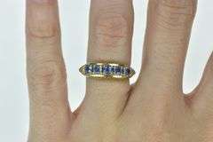 10K Yellow Gold Tanzanite Filigree Raised Statement Band Ring
