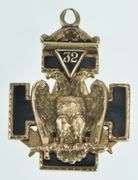 14K Yellow Gold Masonic Enamel Cross 32nd Degree Mason Charm/Pendant