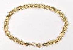 Interesting 10K Yellow Gold Chain Link Bracelet