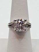 Sparkling 4.75 Ct 14 Kt White Gold Plated Engagement Ring