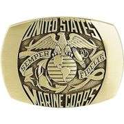 Vintage Design Marine Corp Belt Buckle Solid Bronze