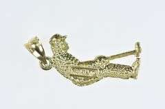 14K Yellow Gold Diamond Cut Golfer Golf Vintage Sport Charm/Pendant