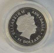 2001 pure .9995 Platinum $15 Australia Koala piece in capsule
