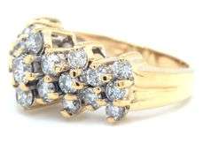 14kt Yellow gold 2ctw diamond cluster ring