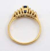 Nicely Designed 14K YG Sapphire and Diamond Ring