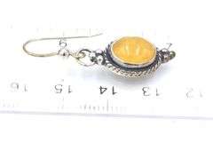 Set of 925 sterling silver lemon quartz dangle earrings and ring