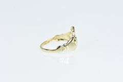 14K Yellow Gold Traditional Celtic Claddagh Loyalty Promise Ring