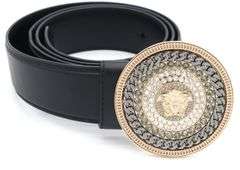 Versace Crystal Embalished Medusa Buckle Belt