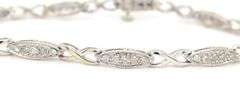 10kt White gold 1ctw diamond station bracelet