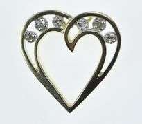 14K Yellow Gold Heart Diamond Love Symbol Romantic Charm/Pendant
