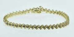 10K Yellow Gold 1.00 Ctw Diamond Classic Vintage Tennis Bracelet