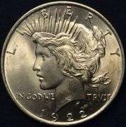 1922 Peace Silver Dollar BU