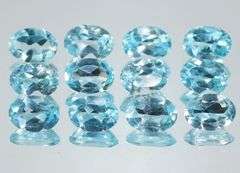 Matched! 12 piece 11.68ct full fire sky blue Topaz set
