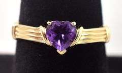 Loving 10K Yellow Gold Amethyst Gemstone