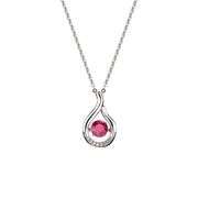 Dancing gem sterling silver pendant