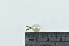 14K Yellow Gold 6.9mm Pearl Vintage Classic Statement Pendant