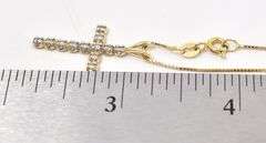 Simply-Beautiful 14K Yellow Gold Diamond Cross Pendant Necklace