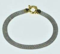 Platinum 18k Gold 6.5mm Squared Flat Mesh Chain Necklace