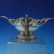 Antique Danish Sterling Silver Gravy Boat with Dragon Handles