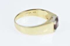 14K Yellow Gold Princess Garnet Solitaire Vintage Statement Ring