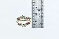 14K Yellow Gold Marquise Ruby Diamond Wrap Wedding Band Ring