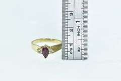14K Yellow Gold Marquise Ruby Diamond Cluster Vintage Ring