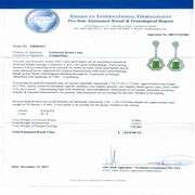 18K WHITE GOLD EMERALD AND DIAMOND DANGLE EARRINGS 3.64 C.T.W.