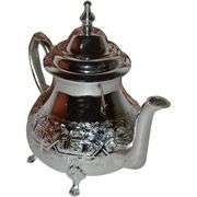 Authentic Fez Handmade Moroccan Silver Tea Pot