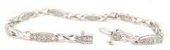 10kt White gold 1ctw diamond station bracelet