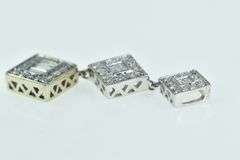 14K Yellow Gold 0.66 Ctw Diamond Tiered Square Drop Pendant