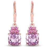 4.9k Pink Amethyst in .925 Sterling Silver Earrings