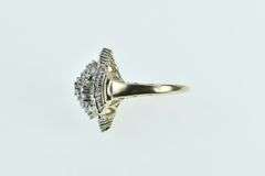 10K Yellow Gold 1.70 Ctw Baguette Halo Diamond Cluster Ring