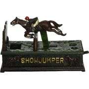 Authentic Foundry Cast Iron Equestrian Show Jumper Mechanical Bank