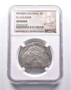 Genuine El Cazador Spanish Colonial 4 Reales NGC Shipwreck Certificate