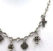 Vintage 925 sterling silver necklace with religious charms