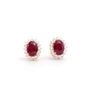14KT Yellow Gold 2.05ctw Ruby and Diamond Earrings