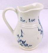 Antique French Child's Miniature Blue Transfer Pitcher
