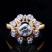 18K YELLOW AND WHITE GOLD DIAMOND RING 7.00 C.T.W.