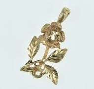 14K Yellow Gold Rose Flower Vintage Classic Romantic Charm/Pendant