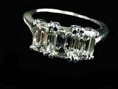 Sparkling 14 Kt White Gold Plate 3.05 Ct VVs1 F-G Simulated Diamond Ring