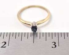 Desirable 14K Yellow Gold Blue Sapphire Gemstone Ring