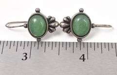 Green Gemstone Earrings in Sterling Silver