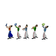Murano Blown Art Glass Musical Band With Five Musician Figurines