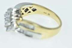 14K Yellow Gold Square Cluster Diamond Baguette Vintage Ring