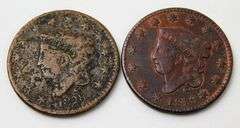 2 U.S. Large Cents, 1819 & 1828