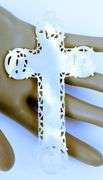 Incredible Antique Large Carved Mother of Pearl Crucifix