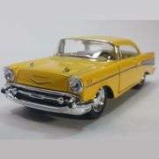 Vintage Yellow 1957 Chevy Bel Air Coupe Die-Cast