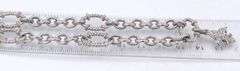Judith Ripka 925 sterling silver link necklace with charm